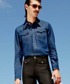 Blue Indigo Denim 70's Western Shirt
