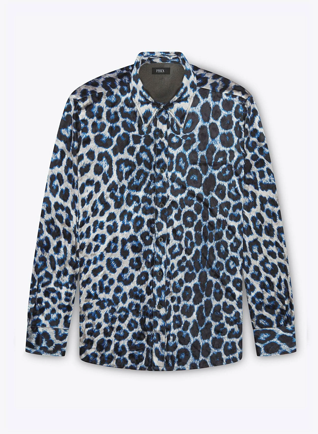 Blue Leopard Velvet Shirt 5 Blue Leopard Velvet Shirt - Image 5