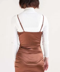 Brown Lace Trim Slip Dress -US Clothing Shop brown lace trim slip dress 3 57451.1696278244