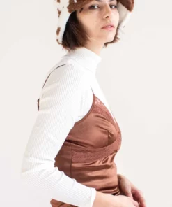 Brown Lace Trim Slip Dress -US Clothing Shop brown lace trim slip dress 5 60653.1696278243