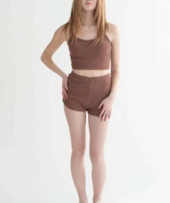 Brown Teddi Cami & Shorts Set -US Clothing Shop brown teddy cami set 1 38227.1692387042