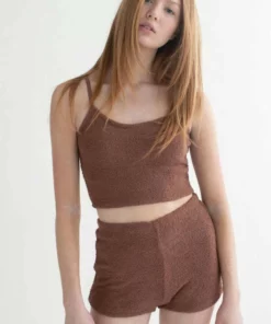 Brown Teddi Cami & Shorts Set