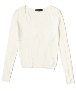 Ivory Cable Sweetheart Sweater -US Clothing Shop cable sweater 1 85211.1682113041