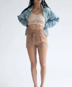 Camel Paperbag Waist Shorts -US Clothing Shop camel paperbag waist shorts 1 copy 25680.1666805486