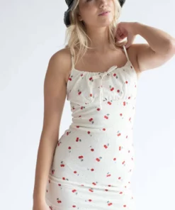 Cherry Print Eyelet Milkmaid Dress -US Clothing Shop cherry print eyelet milkmaid dress 2 42295.1666805585