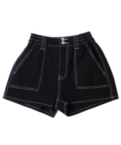 Black Contrast Seam Carpenter Shorts -US Clothing Shop contrast seam carpenter shorts 1 15371.1681504257