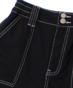 Black Contrast Seam Carpenter Shorts -US Clothing Shop contrast seam carpenter shorts 2 34999.1681504257