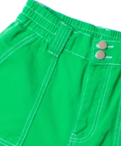 Green Contrast Seam Carpenter Shorts -US Clothing Shop contrast seam carpenter shorts 6 31123.1681504350