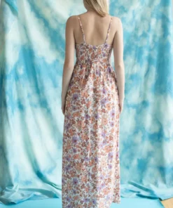 Crochet Top Peach Floral Maxi Dress -US Clothing Shop crochet top peach floral maxi dress 5 46174.1666806857