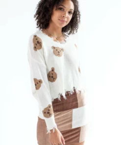 Distressed Bear Sweater