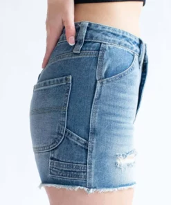 Distressed Carpenter Denim Shorts