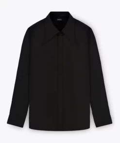 Black Satin Oversize Pointed Collar Shirt -US Clothing Shop flatlay 13c56683 1f20 4f3a b8fe 98545620c8c4