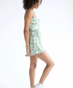 Floral Tie Bust Romper -US Clothing Shop floral tie bust romper 3 12869.1666809232