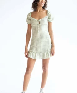 Gingham Milkmaid Mini Dress