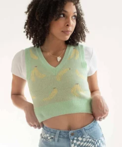 Green Bananas Sweater Vest -US Clothing Shop green bananas sweater vest 3 79120.1666808959