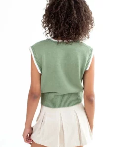 Green Daisy Sweater Vest -US Clothing Shop green daisy sweater vest 4 44113.1692388493