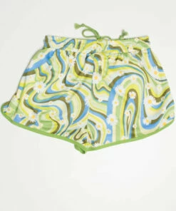 Green Retro Daisy Wave Dolphin Shorts -US Clothing Shop green retro daisy wave dolphin shorts 3 23817.1666805421