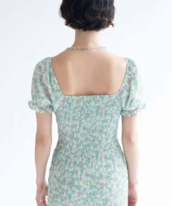 Green Spring Floral Cinched Mini Dress -US Clothing Shop green spring floral cinched mini dress 5 32727.1666806978