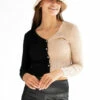 Half & Half Colorblock Cardigan