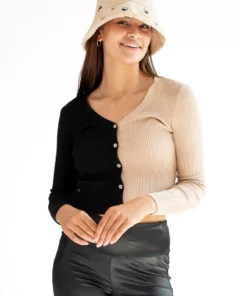 Half & Half Colorblock Cardigan