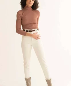 Hazelnut Ribbed Short Turtleneck Sweater -US Clothing Shop hazelnut ribbed short turtleneck sweater 1 03303.1692389068