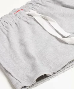 Heather Grey Raw Hem Sweat Shorts