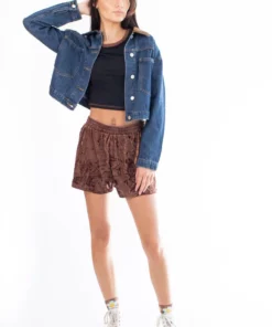 Hot Chocolate Crushed Velvet Shorts -US Clothing Shop hot chocolate crushed velvet shorts 1 42172.1692386538
