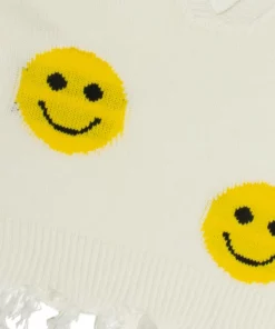 White Distressed Smiley Sweater -US Clothing Shop items 12 50886.1678229483