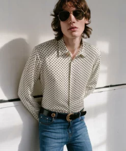 Ivory & Black Micro Polka Dot Shirt