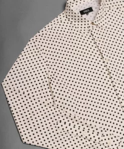 Ivory & Black Micro Polka Dot Shirt -US Clothing Shop ivory black micro polka dot shirt 3