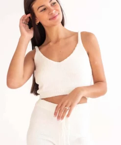 Ivory Chenille Tank & Shorts Set