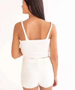 Ivory Chenille Tank & Shorts Set -US Clothing Shop ivory chenille shorts set 5 83578.1696278863