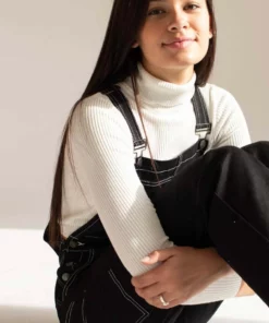 Ivory Ribbed Cropped Turtleneck Sweater -US Clothing Shop ivory ribbed cropped turtleneck sweater 1 45850.1692389362