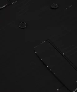 Sequin Pinstripe Wool Single Breasted Blazer 8 Sequin Pinstripe Wool Single Breasted Blazer -US Clothing Shop jacketdetail2