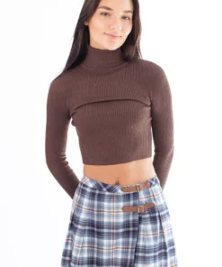 Java Crop Turtleneck Sweater
