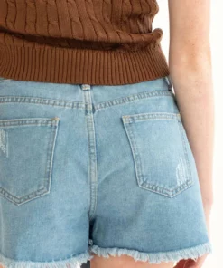 Light Wash Distressed Denim Skort 5 Light Wash Distressed Denim Skort -US Clothing Shop light wash distressed denim skort 2 73714.1666805727