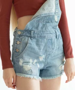 Light Wash Distressed Overall Shorts -US Clothing Shop light wash distressed overall shorts 5 89918.1666808875