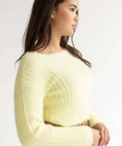 Light Yellow Eyelash Ribbed Crop Sweater 9 Light Yellow Eyelash Ribbed Crop Sweater -US Clothing Shop light yellow eyelash ribbed crop sweater 4 67033.1666807565