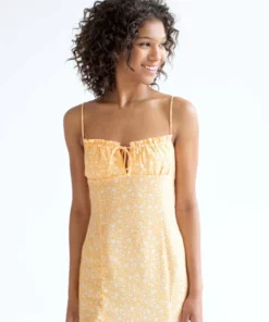 Mango Ditsy Floral Milkmaid Midi Dress