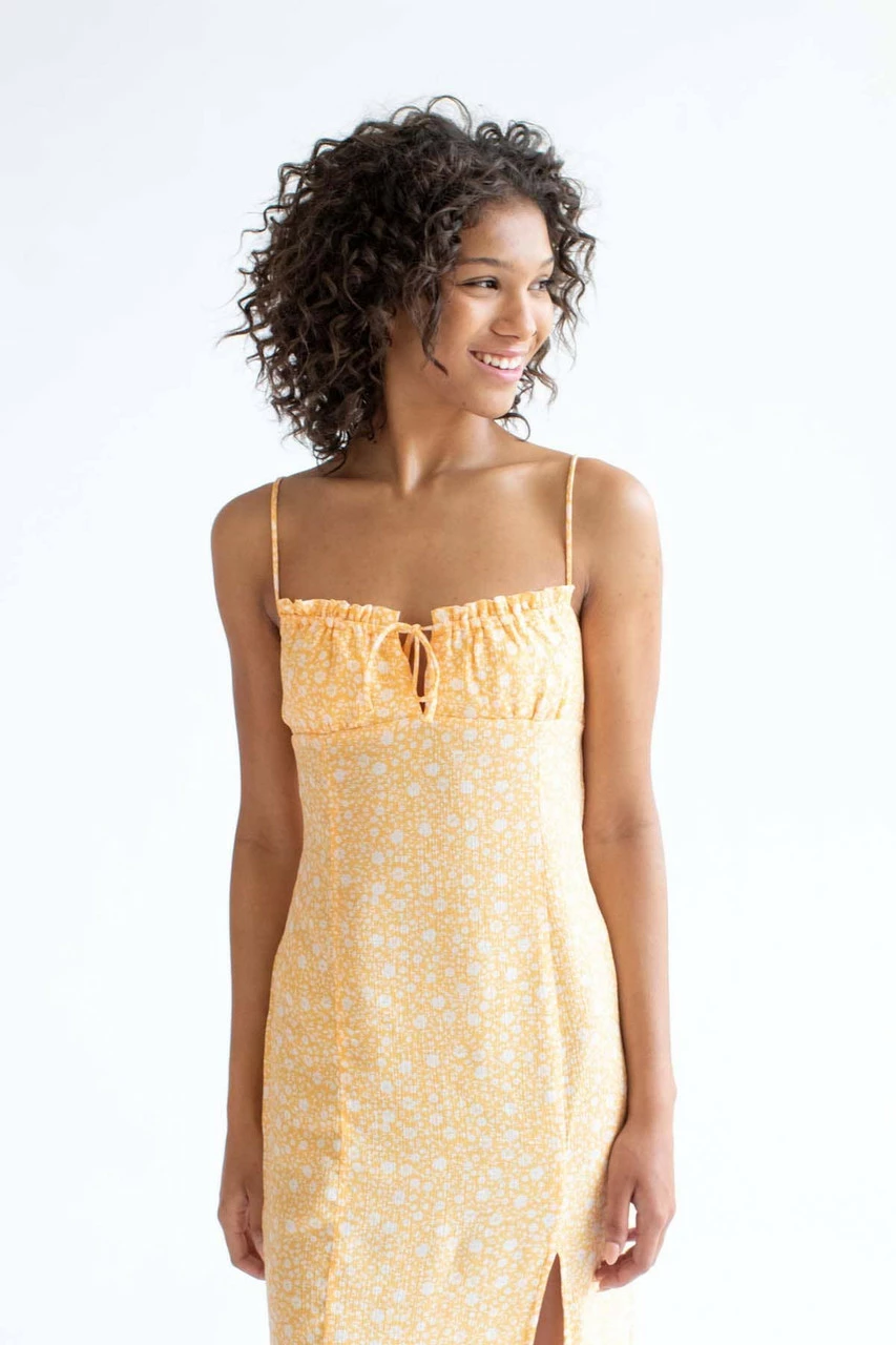 Mango Ditsy Floral Milkmaid Midi Dress 1 Mango Ditsy Floral Milkmaid Midi Dress