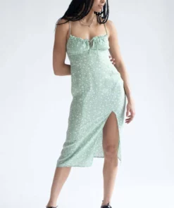 Mint Ditsy Floral Milkmaid Midi Dress -US Clothing Shop mint ditsy floral milkmaid midi dress 3 49412.1666807580