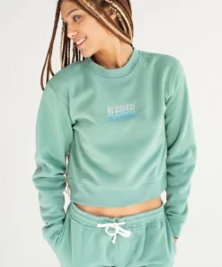 Blessed Sweatshirt & Shorts Set -US Clothing Shop moss blessed set 3 33950.1666805779
