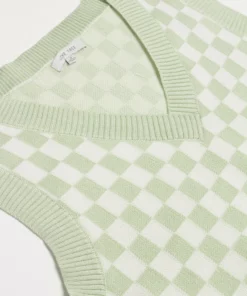 Moss Green Checkered Sweater Vest 7 Moss Green Checkered Sweater Vest -US Clothing Shop moss green sweater vest 2 69471.1692388837
