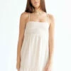 Natural Tie Back Gauze Sundress