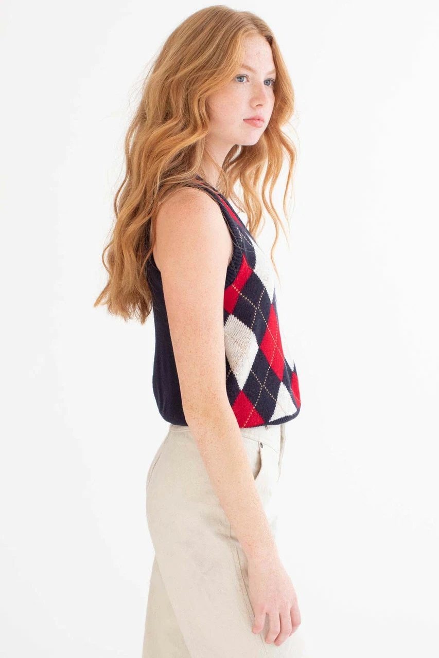 Navy Argyle Sweater Vest 3 Navy Argyle Sweater Vest - Image 3