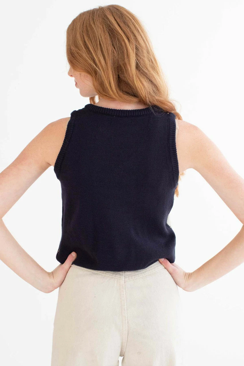 Navy Argyle Sweater Vest 4 Navy Argyle Sweater Vest - Image 4