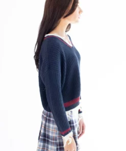 Navy Distressed Varsity Pullover 6 Navy Distressed Varsity Pullover -US Clothing Shop navy distressed varsity pullover 3 03362.1666806211