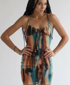 Oasis Dye Mesh Milkmaid Dress