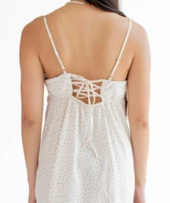 Off White Tie Back Floral Slip Dress -US Clothing Shop off white tie back floral slip dress 5 81774.1666808973