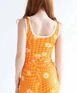 Orange Checkered Daisy Dolphin Shorts 9 Orange Checkered Daisy Dolphin Shorts -US Clothing Shop orange checkered daisy dolphin shorts 5 68988.1666808890